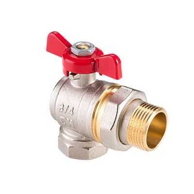 BV.322.04 Кран угловой с полусгоном MVI AquaHit 1/2" внутренняя-наружная, бабочка
